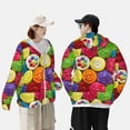 thumbnail image 6 of Daiia Brightly Colored Cupcakes UPF 50+ Sun Protection Hoodie Jacket Lightweight Long Sleeve Sun Shirt for Women Men with Pocket Hiking Outdoor-3X-Large, 6 of 9