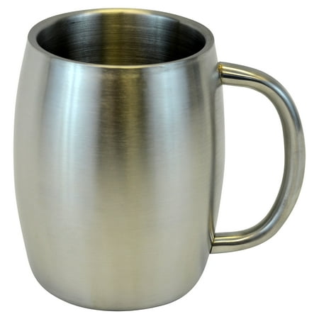 Stainless Double Wall Steel Beer / Coffee / Desk Mug, Smooth (Best Stainless Coffee Mug)