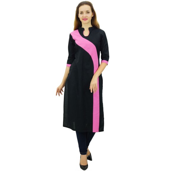 Phagun Women's Cotton Kurta Kurti 3/4 Sleeve Summer Tunic Indian Clothing-8