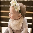 thumbnail image 6 of LNGOOR 2 Pcs Baby Bibs Lace Fake Collar Baby Bandana Bib for Drooling and Teething with Snap, 100% Organic Cotton Bib Burp Cloths for Baby Girl, Baby Shower Gift Set (White+Beige), 6 of 6