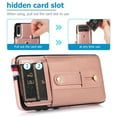 thumbnail image 3 of for Samsung Galaxy A70 Case Wallet with Slide Credit Card Holder, Flip Premium PU Leather Hidden Kickstand Classic Retro Heavy Duty Protective Cover for Samsung Galaxy A70,Rosegold, 3 of 9
