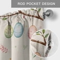 thumbnail image 5 of Easter Basket Gnome Valances for Windows Vintage Pink Blue Eggs Branch Spring Floral Linen Texture Rod Pocket Curtain Valance Window Treatment Short Curtains for Kitchen Living Room, 58"x16", 5 of 9