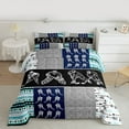thumbnail image 2 of Manfei Hockey Ball Gamer Queen Comforter Set,Sport Theme Bedding Sets,Patchwork Geometric Checkered Bedding Comforter Set For Teens,Super Cozy Room Decor Reversible,3pcs, 2 of 8