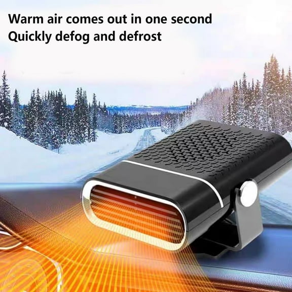 SINGOMON Car Heater 12V 150W Portable 2 in 1 Fast Cooling and Heating Fan Rotating Defrosting and Demisting (Black)