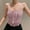 Pink, variant on USSUMA Camisole Tops for Women Womens Tank Tops Fashion Women Hollow Out Round-Neck Camisoles Vest Ladies Solid Slim Short Tops Online Shopping Womens Tops Solidcolor