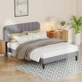 thumbnail image 1 of VECELO Full Size Bed Frame with Upholstered Adjustable Headboard, Wooden Slats Support/No Box Spring Needed, Dark Gray, 1 of 2
