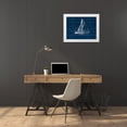 thumbnail image 3 of Loreth, Lanie 18x15 White Modern Wood Framed Museum Art Print Titled - Sailboat on Blue Wood, 3 of 4