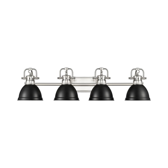 Yep by Golden Lighting Duncan 4-light Vanity in Pewter and Matte Black shade