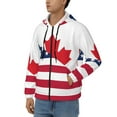 thumbnail image 3 of Kdxio USA Canada Flag Print Men Hoodies Casual Hoodies for Men with Zip Pockets Full Zip Long Sleeve Sweatshirt Sports Hooded Jacket-Small, 3 of 5