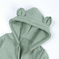 thumbnail image 3 of Toddler Baby Solid Bear Onesie Infant Fluffy Cute Bear Ears Hooded Rompers 2024 Trendy Zipper Fleece Warm Jumpsuit for Winter 0-24M, 3 of 4