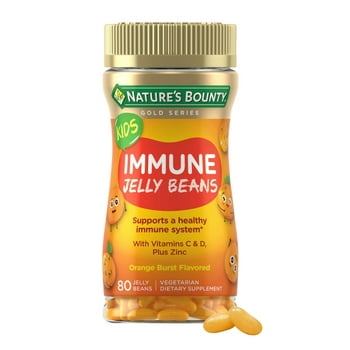 Nature's Bounty Kids  C, D & Zinc for Immune Support Jelly Beans, Orange Burst, 80 Count