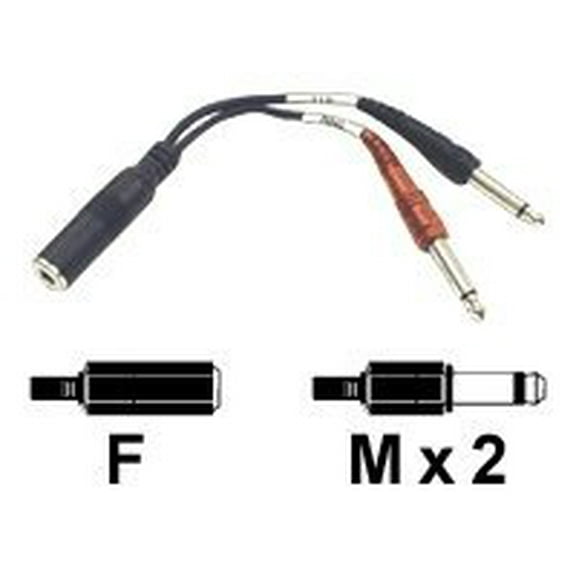 Hosa YPP-136 Stereo Breakout 1/4 in TRSF to Dual 1/4 in TS
