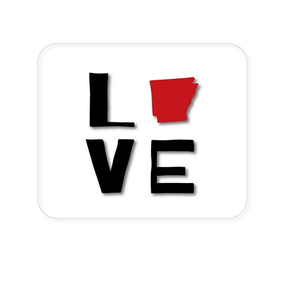 DistinctInk Mouse Pad - 1/4" Foam Rubber - Arkansas - Love Black & Red