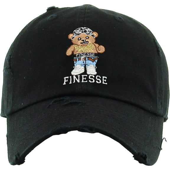 Finesse Bear Vintage Distressed Dad Hat Cotton Adjustable Baseball Cap