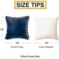 thumbnail image 5 of Fundas de almohada decorativas ZHAOCHENG con pompones 45 x 45 cm paquete de 2 azul marino y aguamarina, 5 of 5