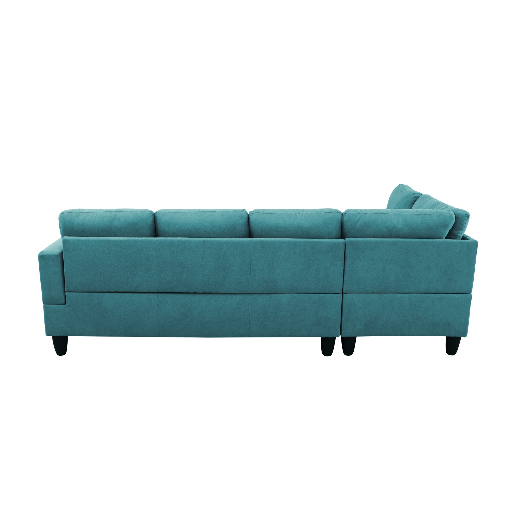 Hommoo 2-Piece Flannel L-Shaped Sectional Couches and Sofa Set, Modern Living Room Furniture Set, No Ottoman, Left Side, Green