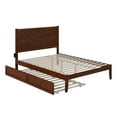 thumbnail image 2 of AFI NoHo 14" Queen Wood Platform Bed Frame with Twin-XL Trundle, Walnut, 2 of 7