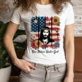 thumbnail image 3 of Jesus Patriotic Floral Shirt – One Nation Under God Christian USA Tee, Ash, 2XL, 3 of 6