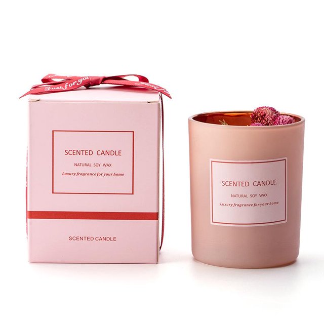 Vela de aromaterapia en forma de taza con atmósfera rosa, atmósfera romántica, arreglo de escena de aromaterapia con cera de soja, vela de flores secas