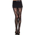 thumbnail image 1 of Collants en Dentelle Florale, Noir, 1 of 1
