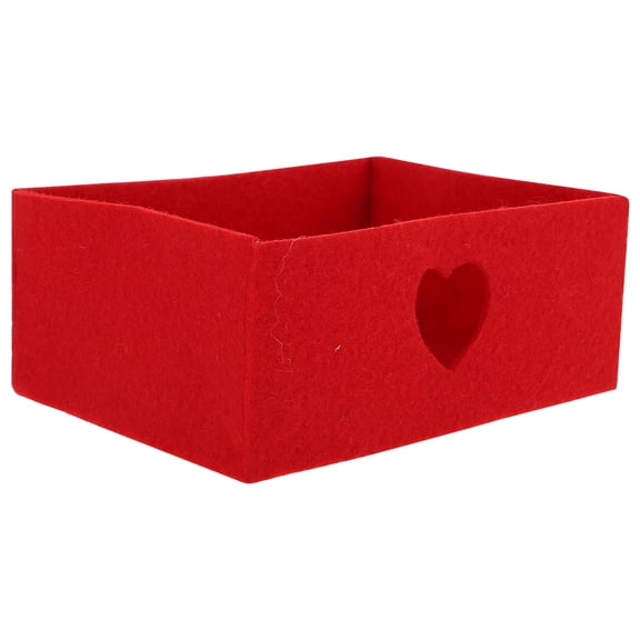 BESTYASH 2Pcs Red Valentine Cloth Candy Treat Box for Party Supplies and Desktop Storage Use