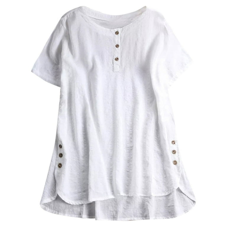 Nice Blouses for Women Womens Summer Tops Plus Size Tunic Tops Womens Tee  Shirts Scoop Neck Tops for Women Linen Shirt Women Button Down My Orders  My-Account Ofertas One Dollar Items Only