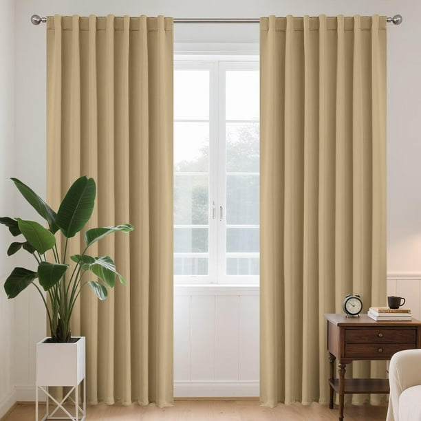 Cortinas opacas Joydeco, color blanco, 244 cm de largo, para dormitorio