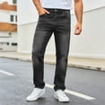 thumbnail image 2 of MXALUOB Men's Straight Leg Jeans Classic Regular Fit Button Closure Denim Pants Full Length Fashion Trousers with Pocket Outdoor Daily Wear, 2 of 6