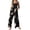 #170-Black, variant on AUNVITO Women's Floral Print Button Pocket Jumpsuit Sleeveless V-Neck Casual Summer Jumpsuits Lightweight Comfortable Jumpsuit For Daily Party Vacation