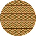 thumbnail image 1 of Ahgly Company Machine Washable Indoor Round Transitional Golden Brown Yellow Area Rugs, 4' Round, 1 of 7