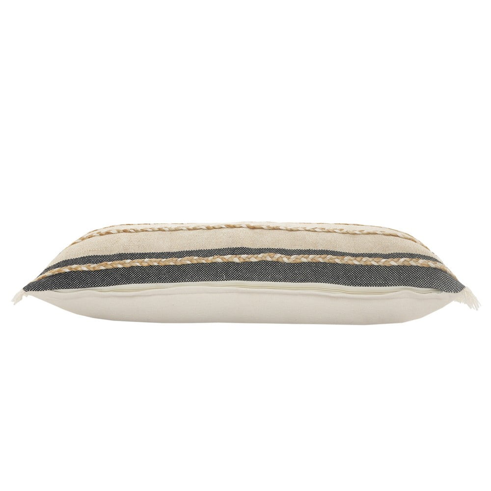 Ox Bay Daniel 14" x 36" Black/Tan Striped Jute Blend Adult Decorative Throw Pillow Cover