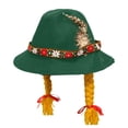 thumbnail image 5 of AJGRHE Bavarian Festival Bucket Hat With Braids For Oktoberfest And Party Traditional Accessory Green One Size, 5 of 5