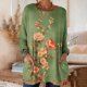 thumbnail image 1 of TaTaai Casual Vintage Print Long Sleeve Round Neck T Shirts for Women Loose Fit With Pockets Retro Blouse 2026 Soft Polyester Lightweight Daily Wear Gift, 1 of 7
