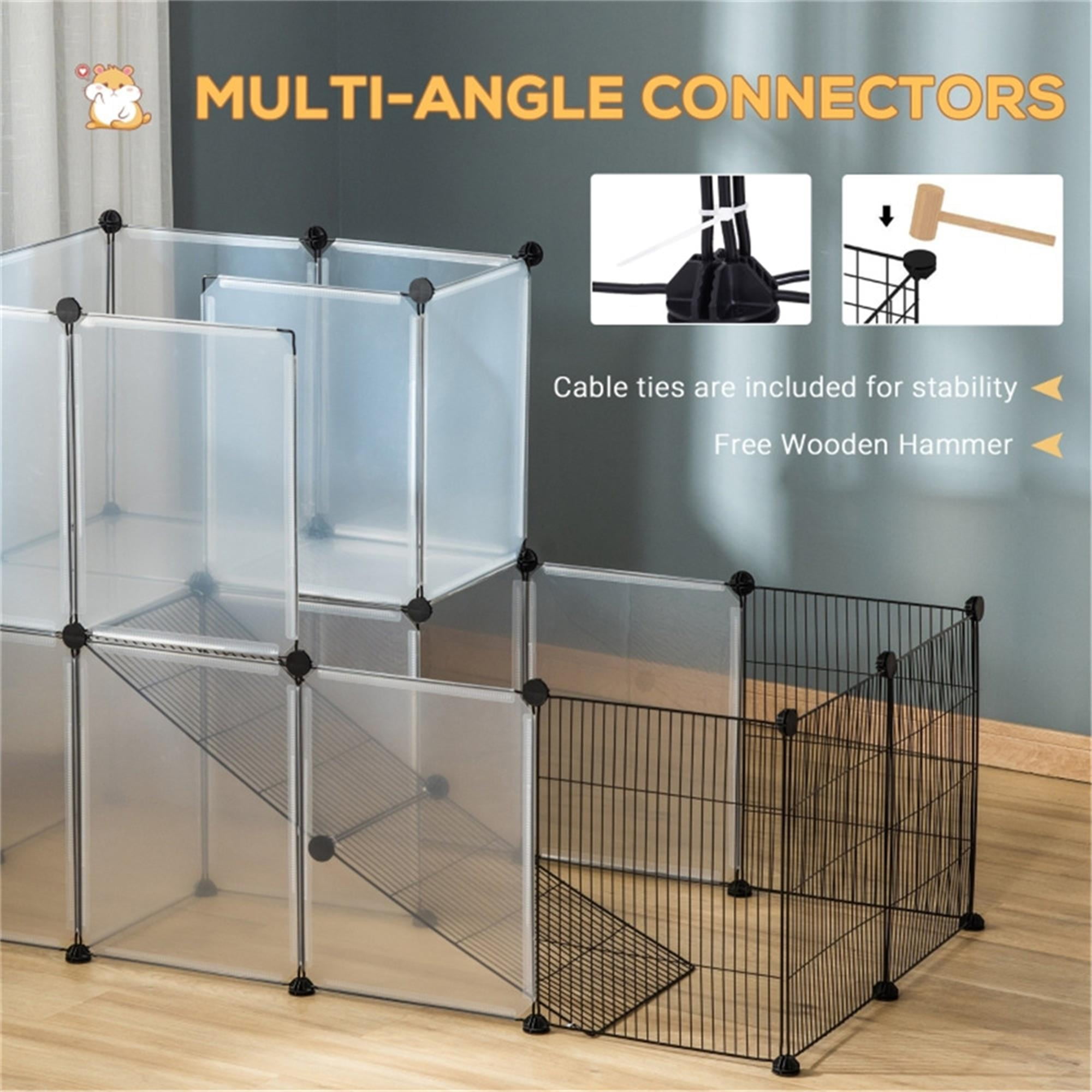 Pefilos 18 Panels Pet Playpen for Small Dogs, Animals Plastic Fence Cage for Guinea Pigs, Hamsters, Bunnies, Rabbits, White Pefilos 18 Panels Pet Playpen for Small Dogs, Animals Plastic Fence Cage for Guinea Pigs, Hamsters, Bunnies, Rabbits, White