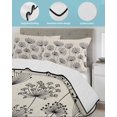 thumbnail image 3 of Twin Quilt Bedding Set, Farmhouse Dandelion Reversible Summer Quilt 3 Pieces, Spring Modern Country Flower Black Beige Lightweight Bedspreads Coverlets with 2 Pillow Shams for All Seasons, 3 of 5