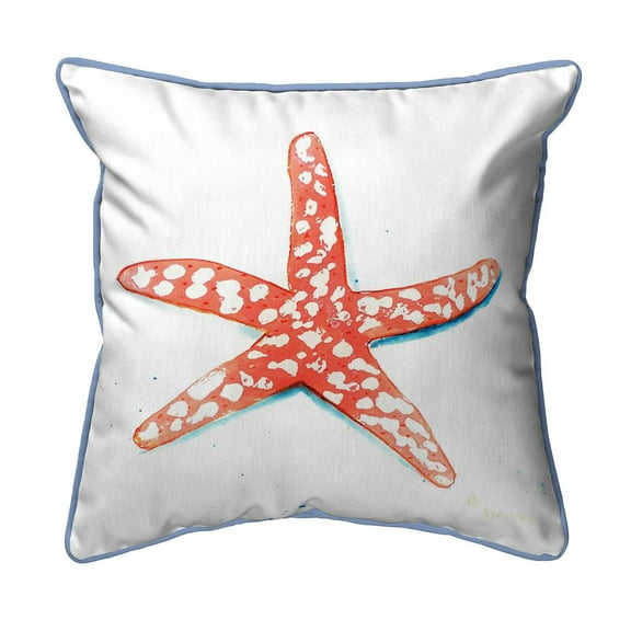 Coral Starfish Multicolored Polyester Indoor/Outdoor Square Throw Pillow