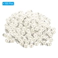 thumbnail image 3 of Unique Bargains 10mm Faux Pearl Pendants Drops, 100 Pack Round Imitation Pearl Beads with Rhinestone, Silver Beige, 3 of 6