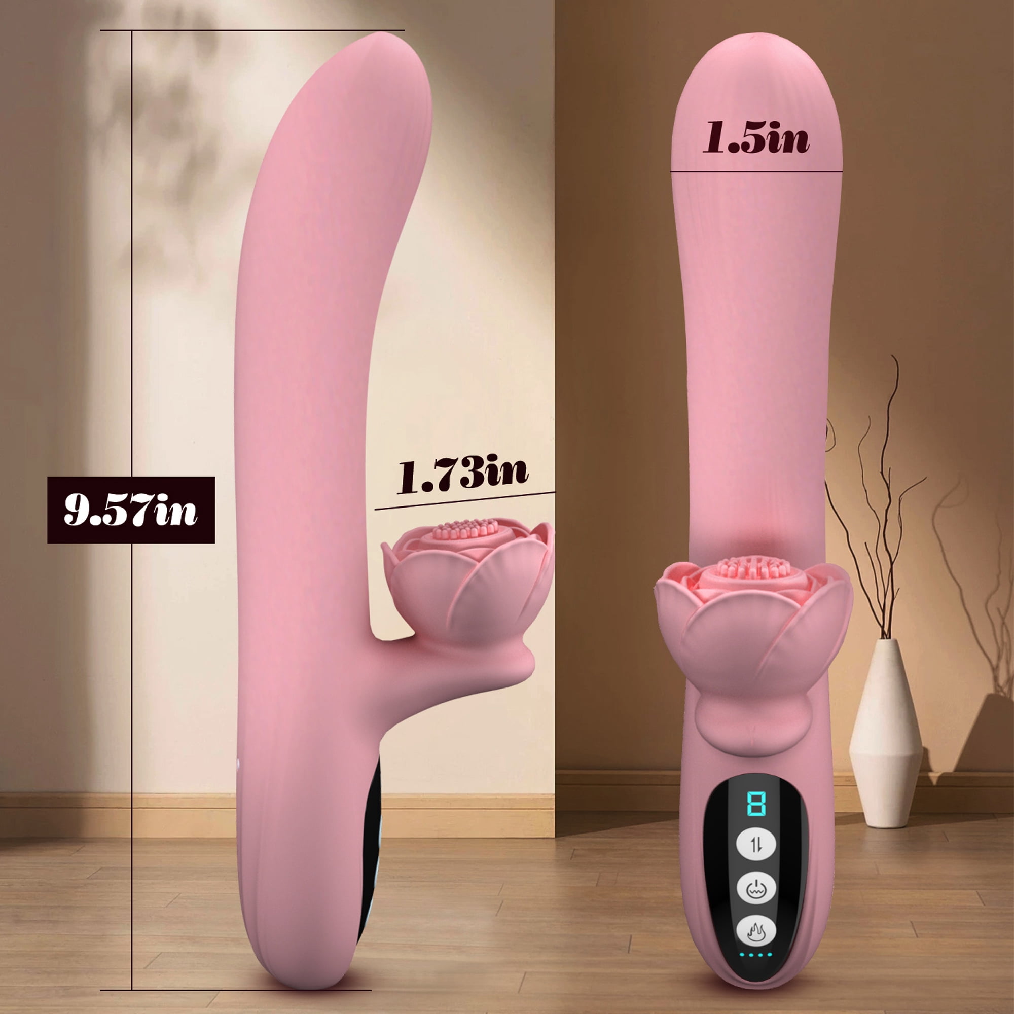 ESVOW Thrusting Rose Vibrator for Women Pleasure Female Sex Toys with 7 Vibrating & 7 Telescopic & Heating Modes Waterproof Silicone Adult Toy Stimulator for Couples