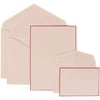 JAM Paper Wedding Invitation Combo Set, 1 Large & 1 Small, Bright Border Set, Pink Card with White Envelope,100/pack