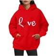 thumbnail image 6 of Ecqkame Oversized Sweatshirt for Women Heart Print Winter Hoodie Pullover Tops Long Sleeved Comfortable Athletic Sweatshirt with Pocket E-Red XL, 6 of 6