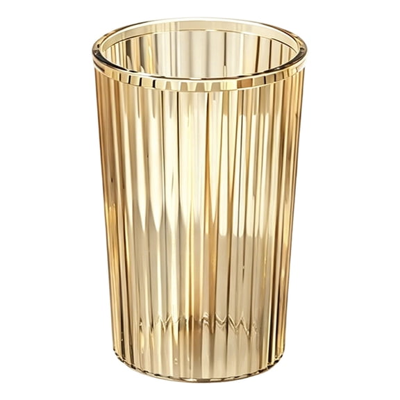 1 Pcs Bathroom Tumbler Unbreakable Toothbrush Cup,Stripe Reusable Mouthwash Cup,Multi Purpose Portable Toothbrush Holder & Drinking Water Cups,Plastic Toothbrush Holder,Travel Mugs (Brown)