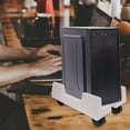thumbnail image 4 of HEANUJJ CPU Stand with Casters Computer Tower Holder Carts Plastic White Simple and Practical Design 1Set Back to School, 4 of 7