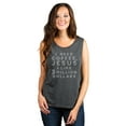 thumbnail image 2 of I Need Coffee, Jesus and Like 3 Million Dollars Women's Fashion Sleeveless Muscle Workout Yoga Tank Top Charcoal Grey X-Large, 2 of 3
