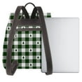 thumbnail image 3 of Disketp Green White Christmas Tree Lumberjack Plaid Mochila de Cuero para Mujer, Bolso de Espalda Antirrobo con Estilo para Viaje, Trabajo y Uso Diario, 3 of 4