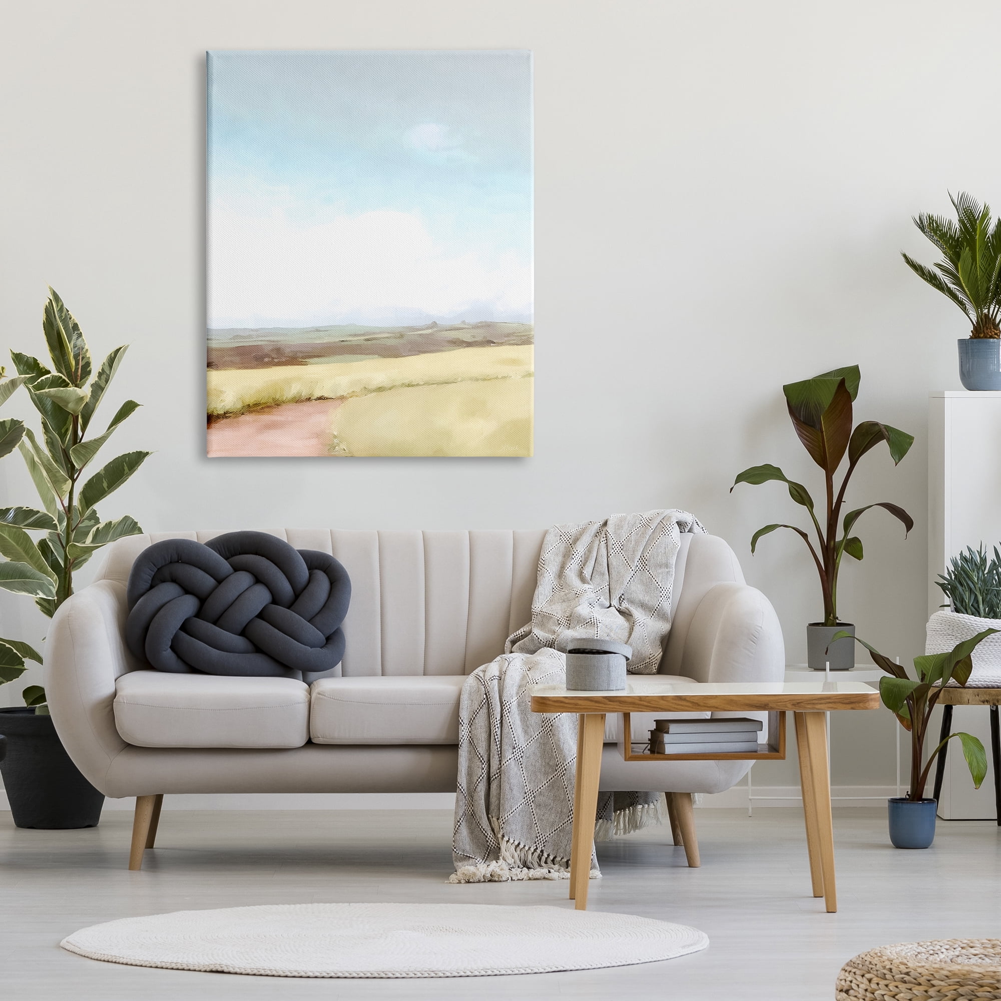Stupell Industries Country Field Trail Nature Painting Gallery Wrapped Canvas Print Wall Art, 36 x 48