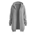 thumbnail image 5 of Aezemi Women Long Hooded Sweatshirts Elastic Hem Full Zip Fashion Fall Winter Hoodie Outfits with Pockets Zip up Long Sleeve Trendy Daily Blouses S, 5 of 7