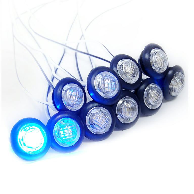 10 Wired LEDs Blue 12V