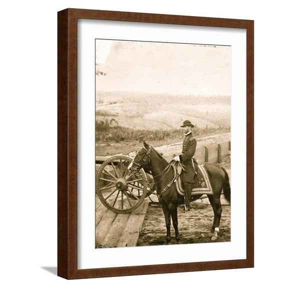 Art.com General William Tecumseh Sherman on Horseback Photo, Brown Frame Wall Art, 17" x 21"