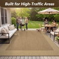 thumbnail image 4 of SIXHOME Outdoor Rugs 8'x10' Patio Rug Geometric Bordered Indoor Outdoor Rugs Polypropylene Washable Non Shedding, Easy Clean, Waterproof, Durable Outdoor Carpet for Porch Balcony Deck Neutral Brown, 4 of 8