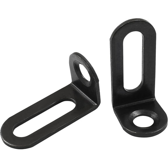 12 Pcs 18x19x37mm/0.7"x0.75"x1.46" Adjustable Right Angle Brackets L-Shape Corner Brace Support Black